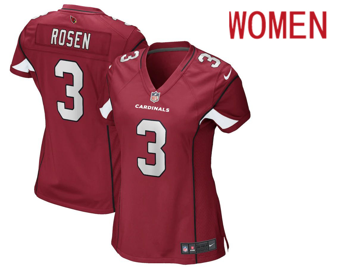 Cheap Women Arizona Cardinals 3 Josh Rosen Nike Red Game NFL Jersey